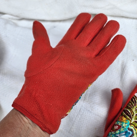 Vera Bradley patterned polar fleece ‎ gloves S/M - Picture 4 of 7